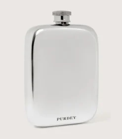 6 Oz Pewter Hip Flask With Sporter Engraving In Steel*Purdey Best