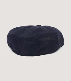 Dalby Check Loden Bakerboy Cap In Navy*Purdey Cheap