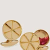 Gold Opening Crimp Cufflinks With Ruby Shot In Gold*Purdey New