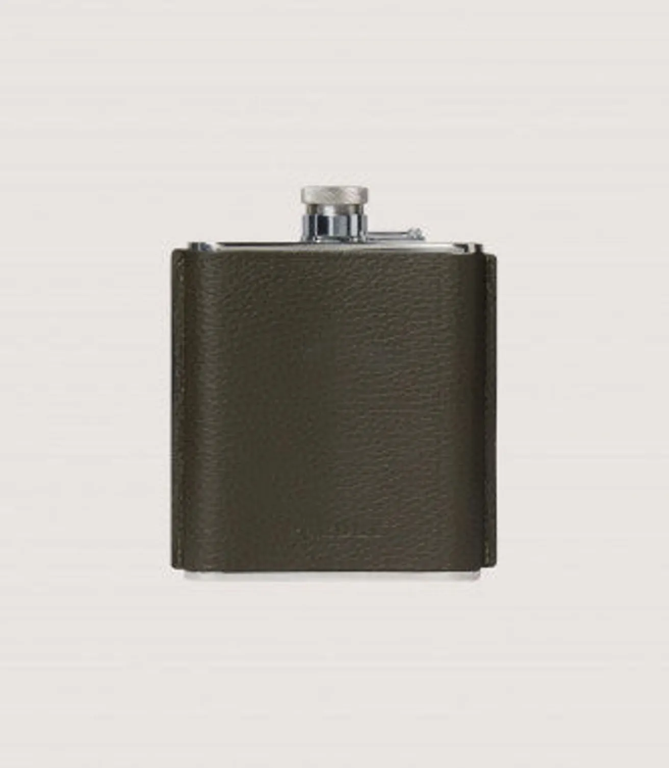 Grainy Leather Hip Flask In Olive Green*Purdey Cheap