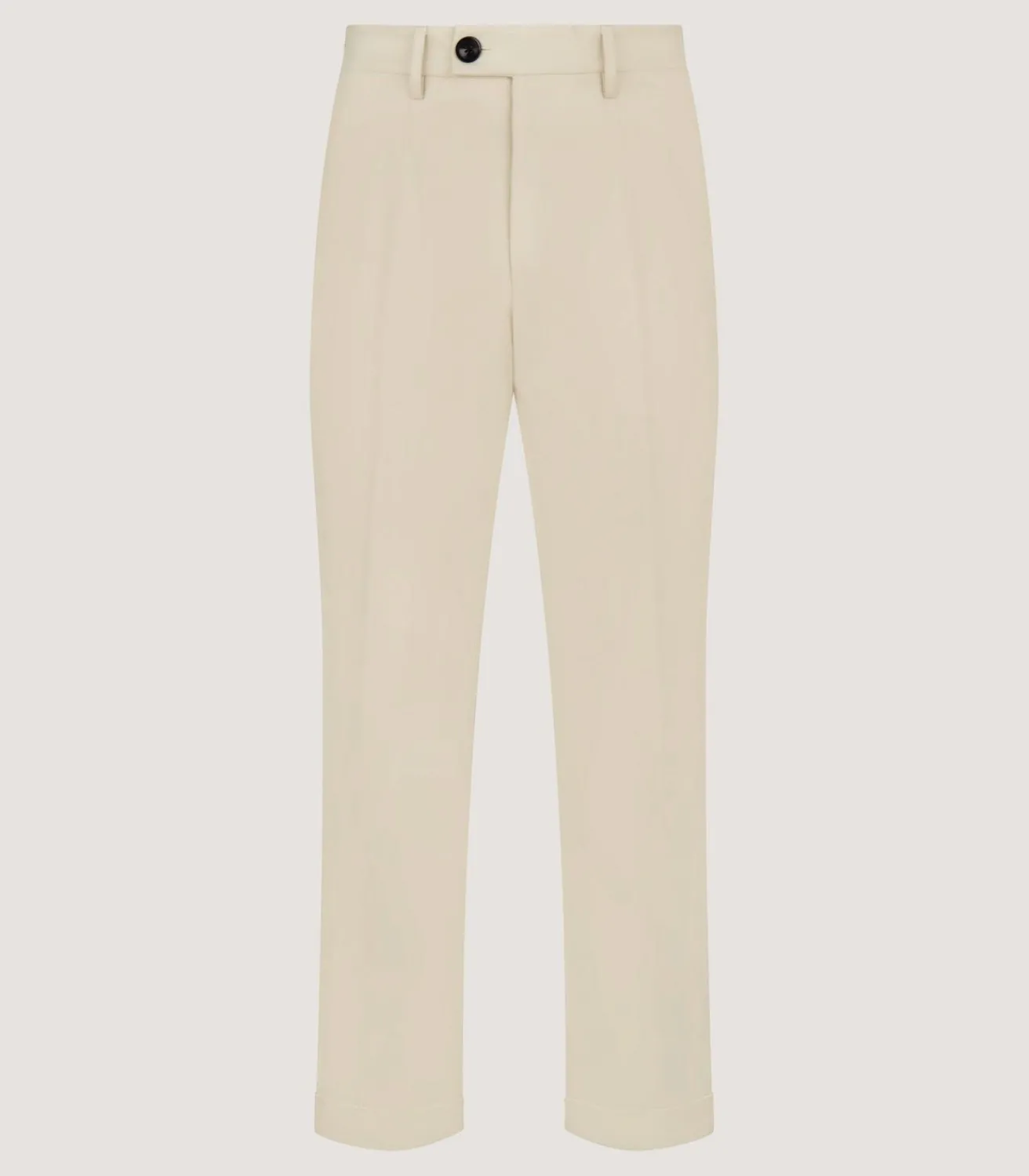Men'S Brushed Cotton Twill Flat Front Trousers In Stone*Purdey Store