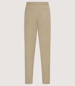 Men'S Brushed Cotton Twill Flat Front Trousers In Khaki*Purdey Clearance