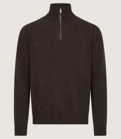Men'S Cashmere Quarter Zip Sweater*Purdey Flash Sale