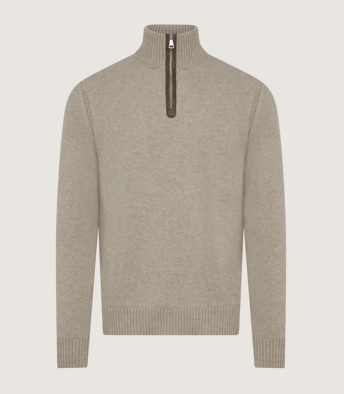 Men'S Cashmere Quarter Zip Sweater*Purdey Clearance