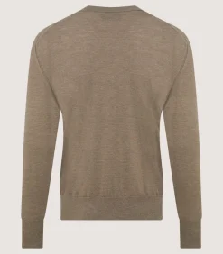 Men'S Cashmere Seamless Crew Neck In Taupe*Purdey Clearance
