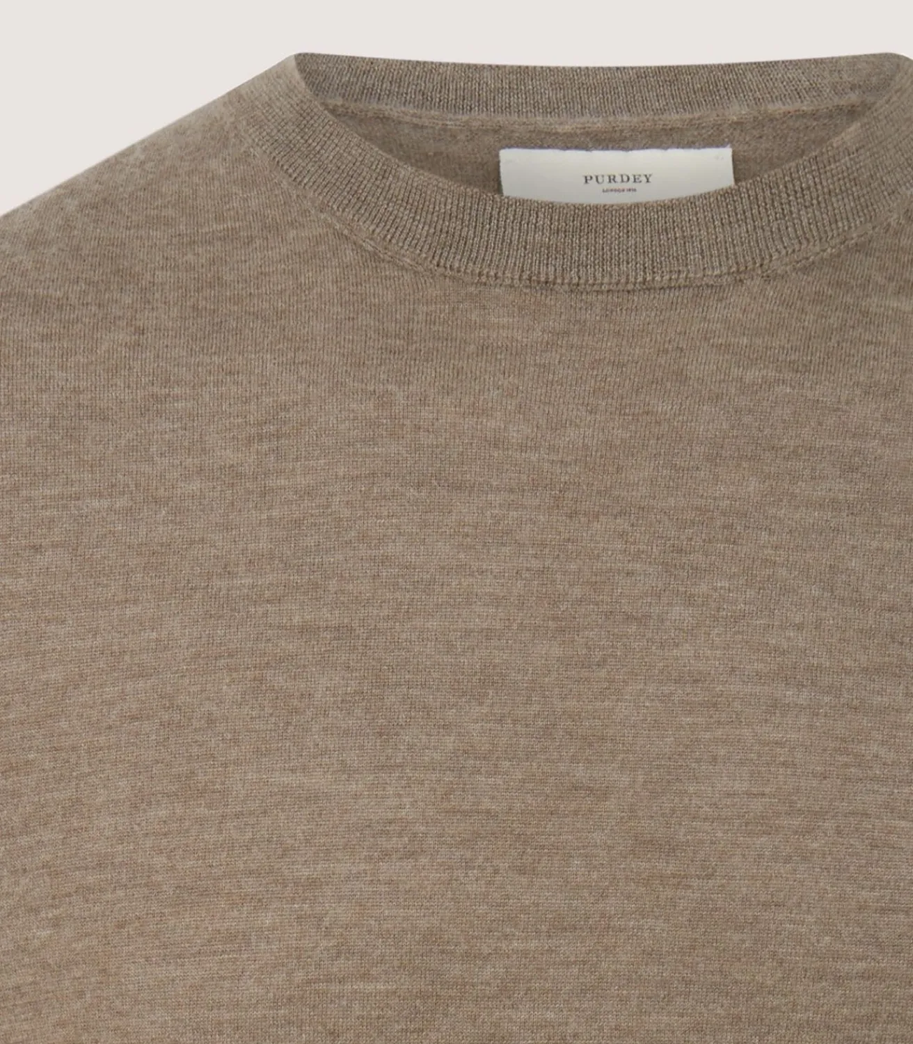 Men'S Cashmere Seamless Crew Neck In Taupe*Purdey Clearance