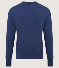 Men'S Cashmere Seamless Crew Neck In Canvas Blue*Purdey Sale