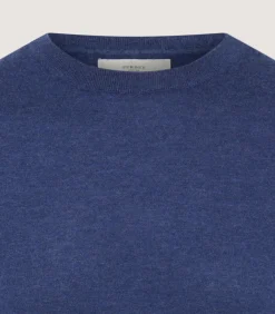 Men'S Cashmere Seamless Crew Neck In Canvas Blue*Purdey Sale