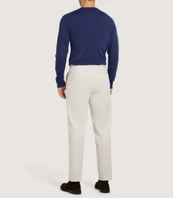 Men'S Cashmere Seamless Crew Neck In Canvas Blue*Purdey Sale