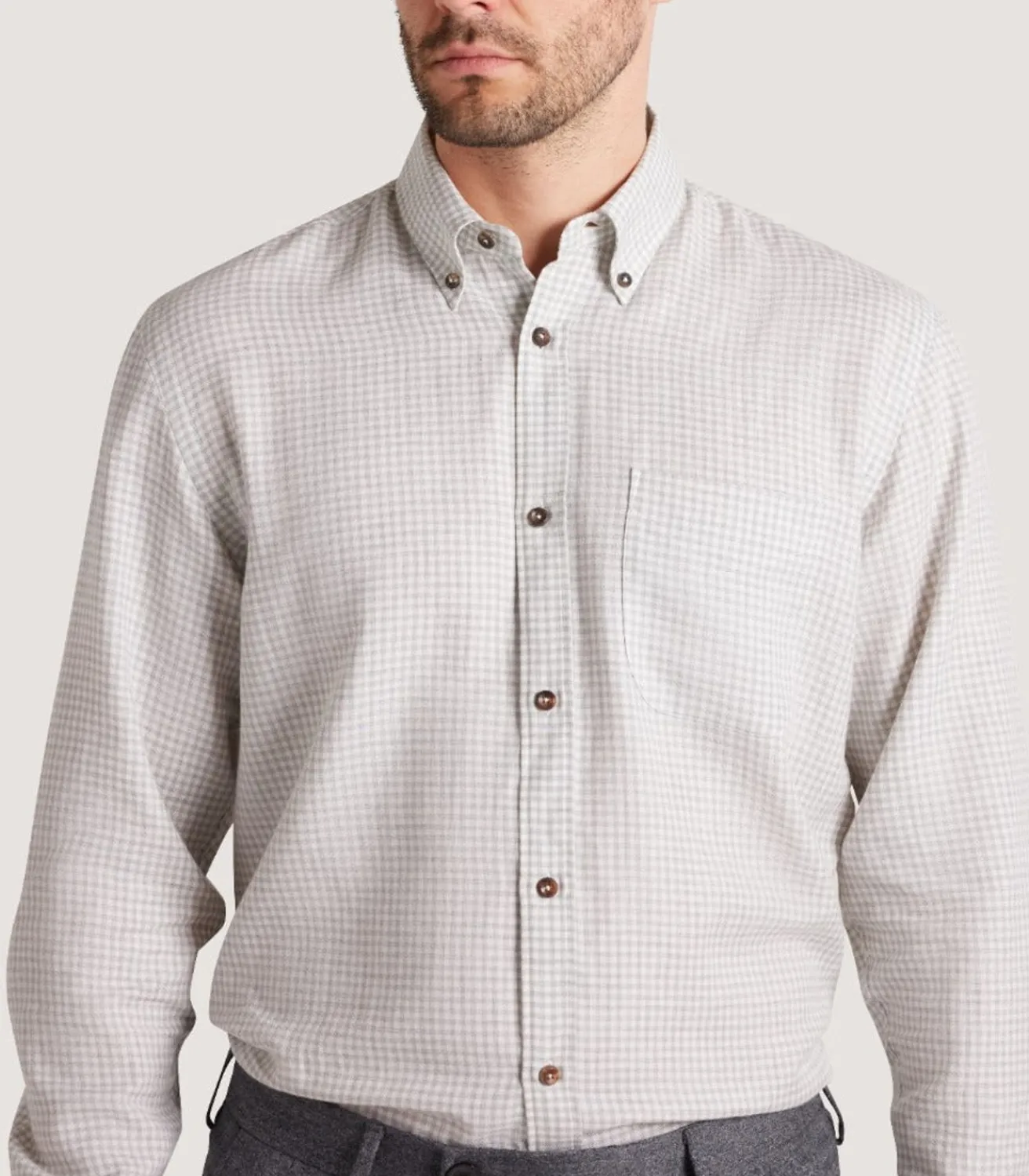 Men'S Cotton Cashmere Button Down Shirt*Purdey Best Sale