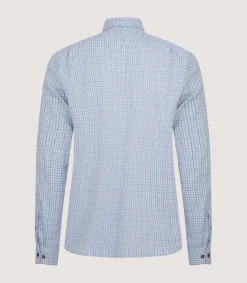 Men'S Cotton Cashmere Sporting Shirt In Loch Blue*Purdey Best Sale