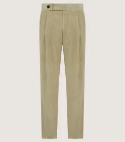 Men'S Cotton Corduroy Side Buckle Trouser In Pale Stone*Purdey Clearance