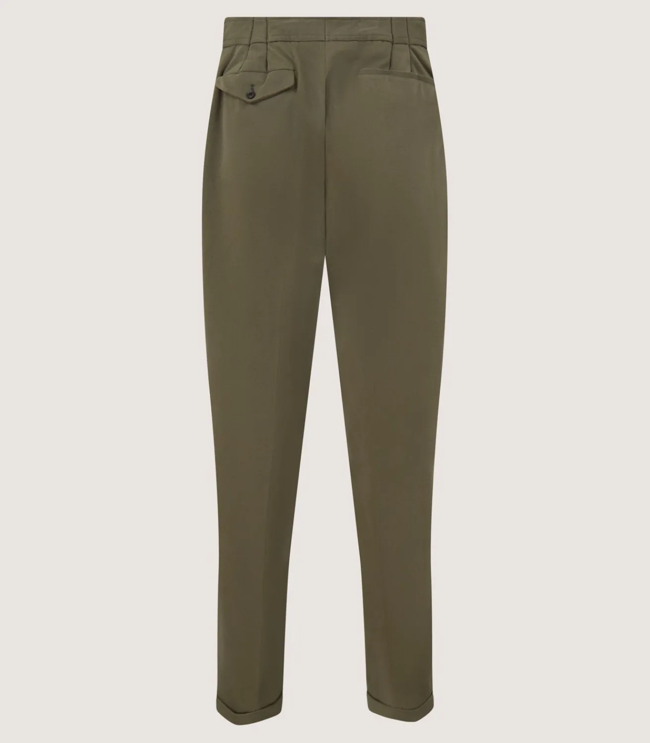 Men'S Dark Olive Cotton Dart Front Trousers*Purdey Cheap