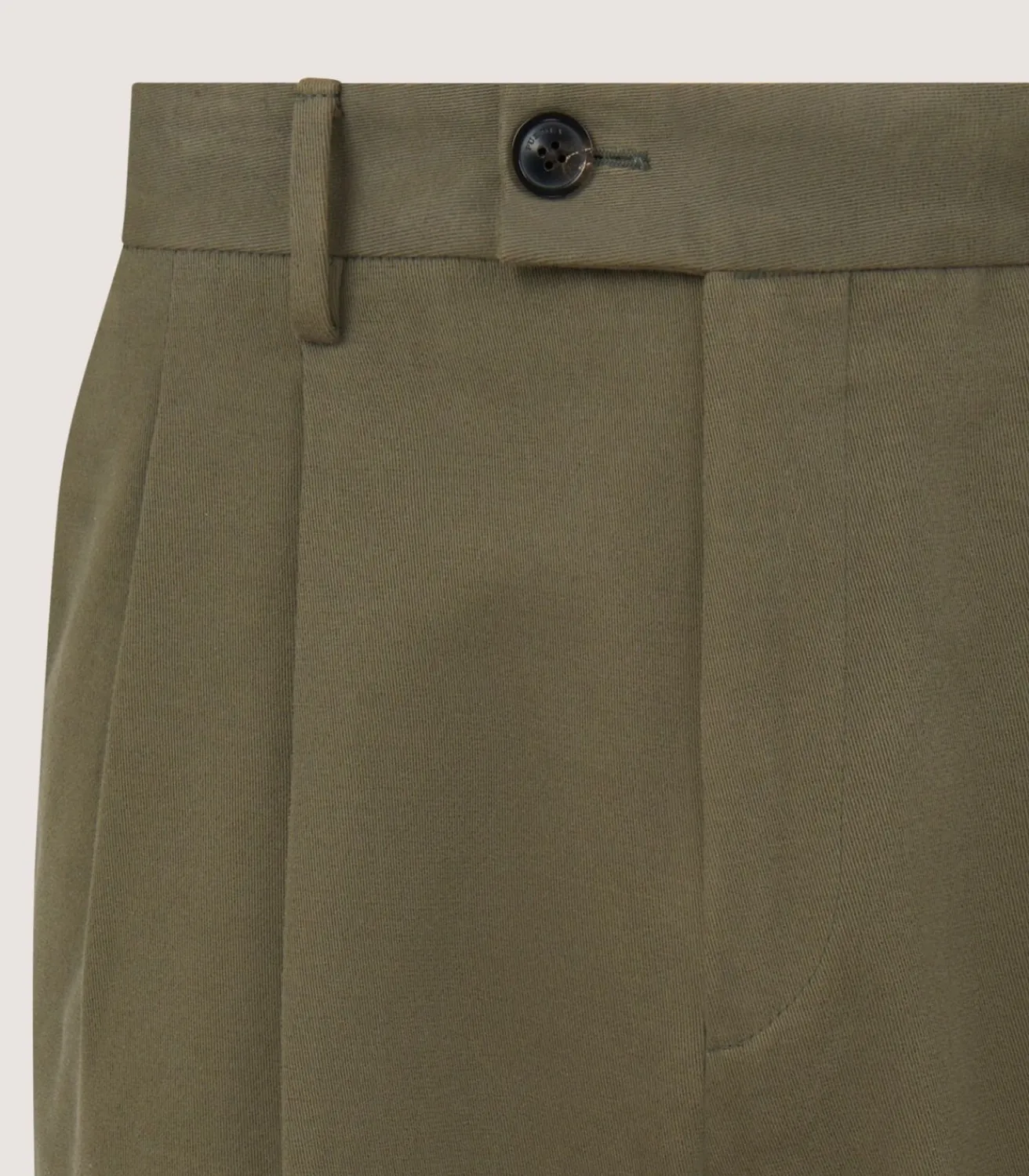 Men'S Dark Olive Cotton Dart Front Trousers*Purdey Cheap