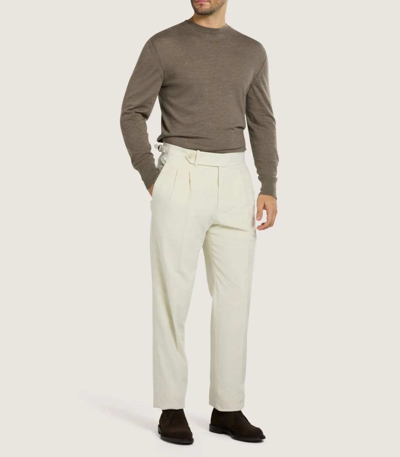 Men'S Double Buckle Cord Trousers*Purdey Best