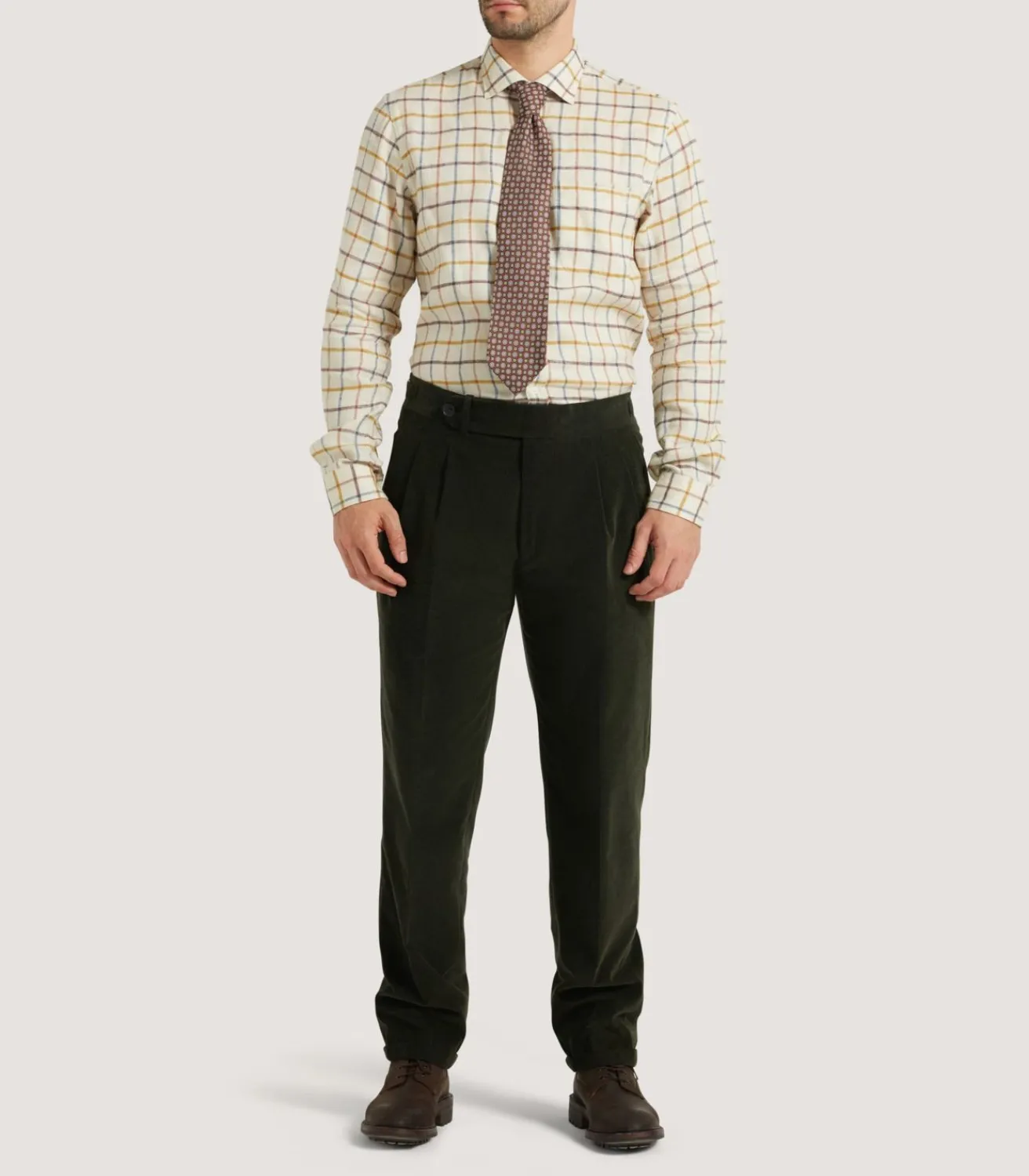 Men'S Linen Flannel Tattersall Sporting Shirt*Purdey Best