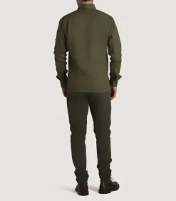 Men'S Linen Selous Safari Shirt In Forest Green*Purdey Cheap