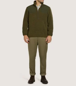 Men'S Merino Lux Half Zip Sporting Fleece*Purdey New