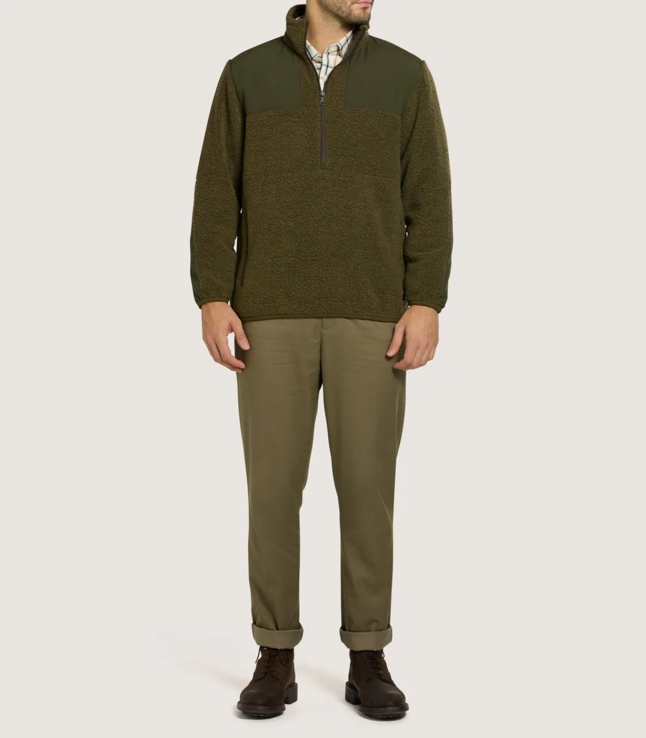 Men'S Merino Lux Half Zip Sporting Fleece*Purdey New