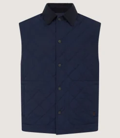 Men'S Padded Gilet In Navy*Purdey Cheap