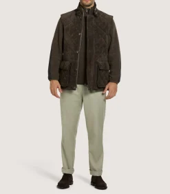 Men'S Suede Padded Gilet In Walnut*Purdey Flash Sale