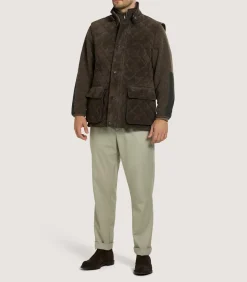 Men'S Suede Padded Gilet In Walnut*Purdey Flash Sale