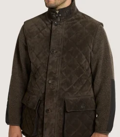 Men'S Suede Padded Gilet In Walnut*Purdey Flash Sale