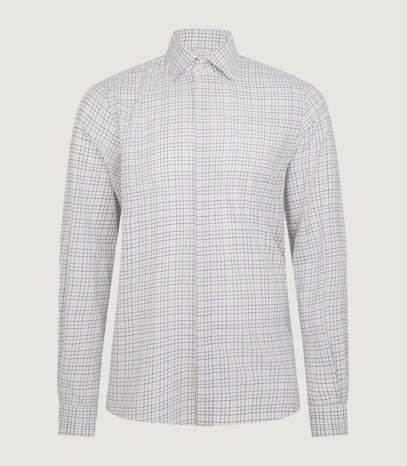 Men'S Summer Sporting Half Tattersall Double Cuff Shirt*Purdey Online