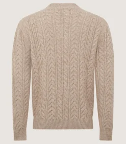 Men'S Taupe Cashmere Linen V Neck Cricket Jumper*Purdey Online