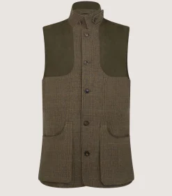 Men'S Tweed High Collar Sporting Vest In Morlich*Purdey Best