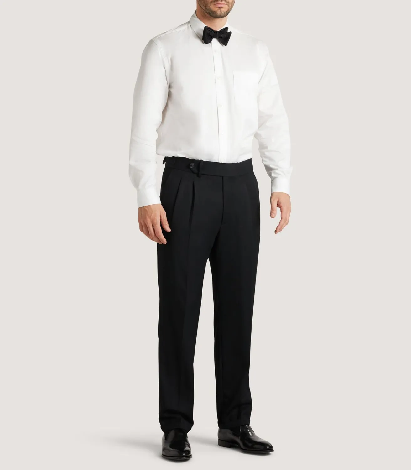 Men'S Two Pleat Trouser In Black*Purdey Best Sale