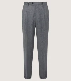 Men'S Two Pleat Trouser In Flannel Grey*Purdey Store