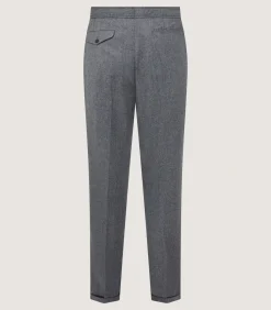 Men'S Two Pleat Trouser In Flannel Grey*Purdey Store