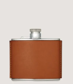4Oz Leather Flask In Dark Brown*Purdey Flash Sale