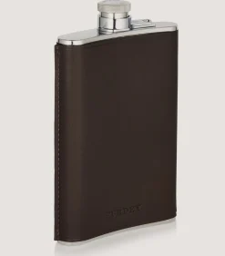 8Oz Leather Flask In Dark Brown*Purdey Online