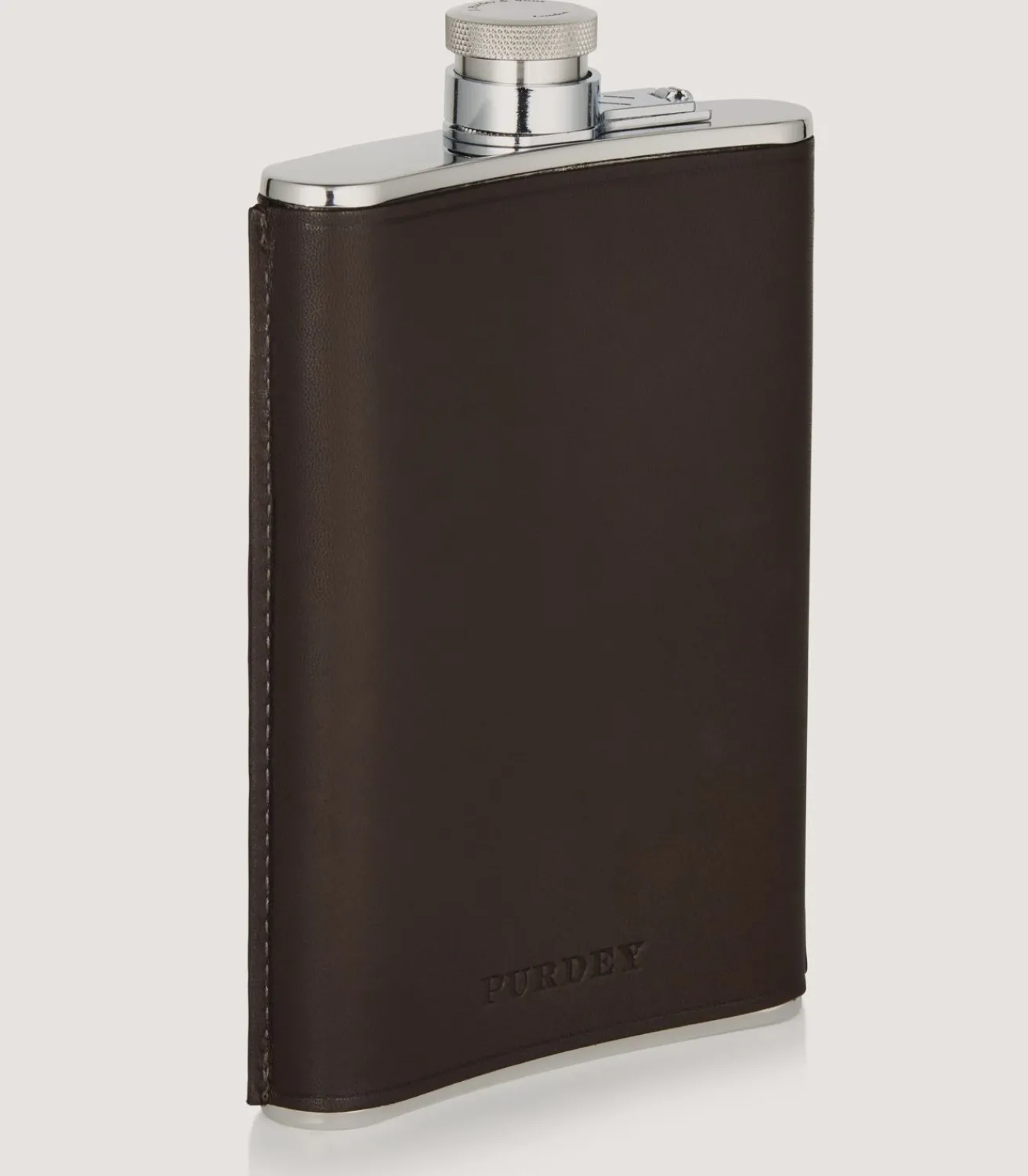 8Oz Leather Flask In Dark Brown*Purdey Online