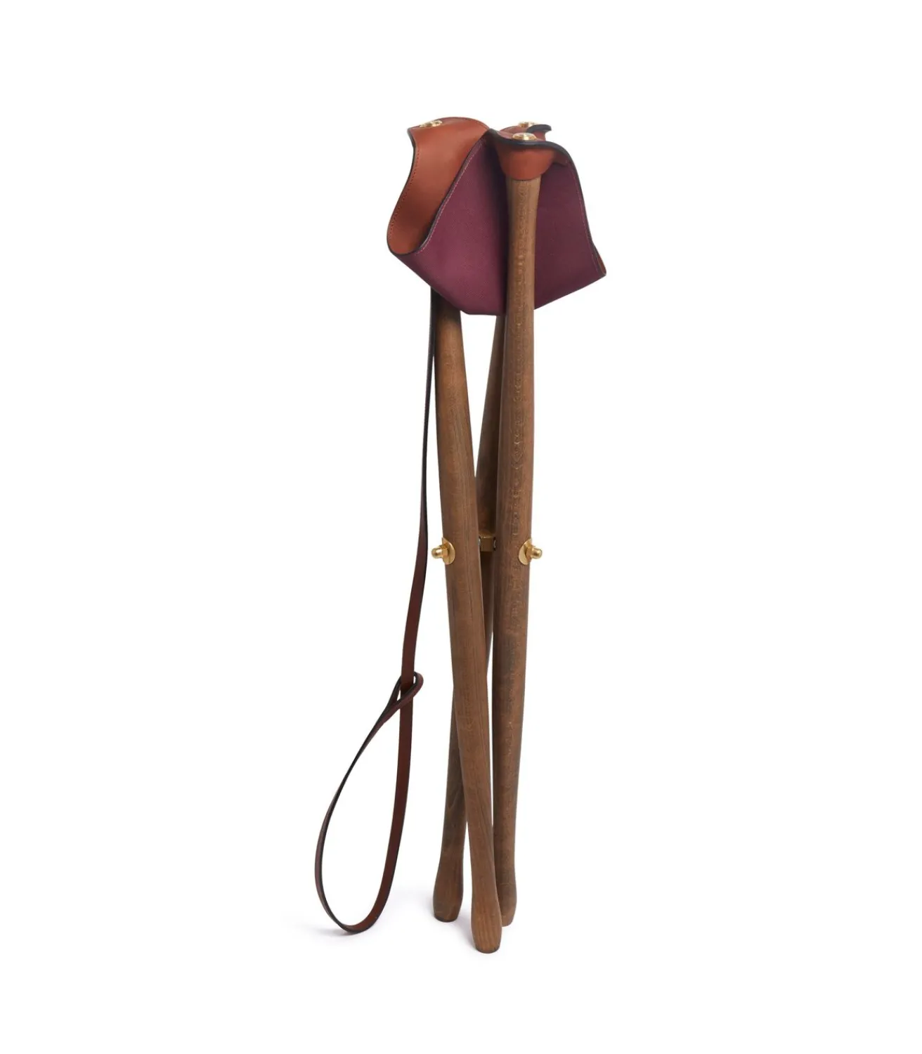 Tripod Seat With Dog Lead - 75Cm In Dark Brown*Purdey Outlet