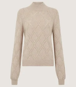 Women'S Cashmere Cable Sweater In Oatmeal*Purdey Shop