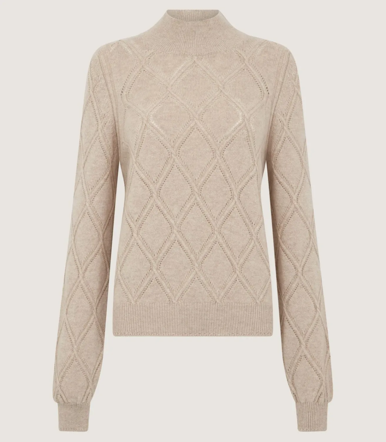 Women'S Cashmere Cable Sweater In Oatmeal*Purdey Shop