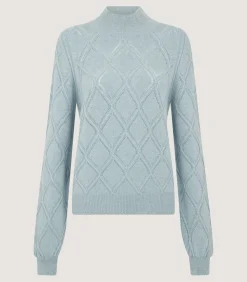 Women'S Cashmere Cable Sweater In Pine Green*Purdey Cheap