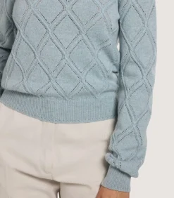 Women'S Cashmere Cable Sweater In Pine Green*Purdey Cheap