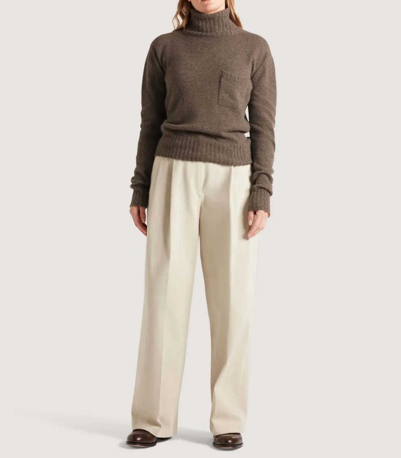 Women'S Cashmere Turtleneck Sweater With Chest Pocket*Purdey Shop