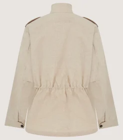 Women'S Cotton Linen Field Jacket In Pale Stone*Purdey Clearance