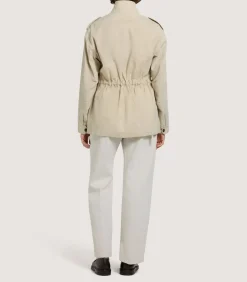 Women'S Cotton Linen Field Jacket In Pale Stone*Purdey Clearance