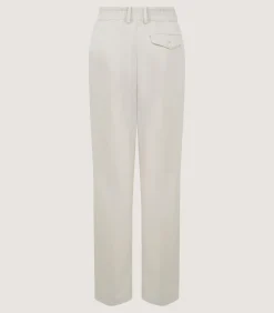 Women'S Cotton Wool Flat Front Trouser In Pale Stone*Purdey Cheap