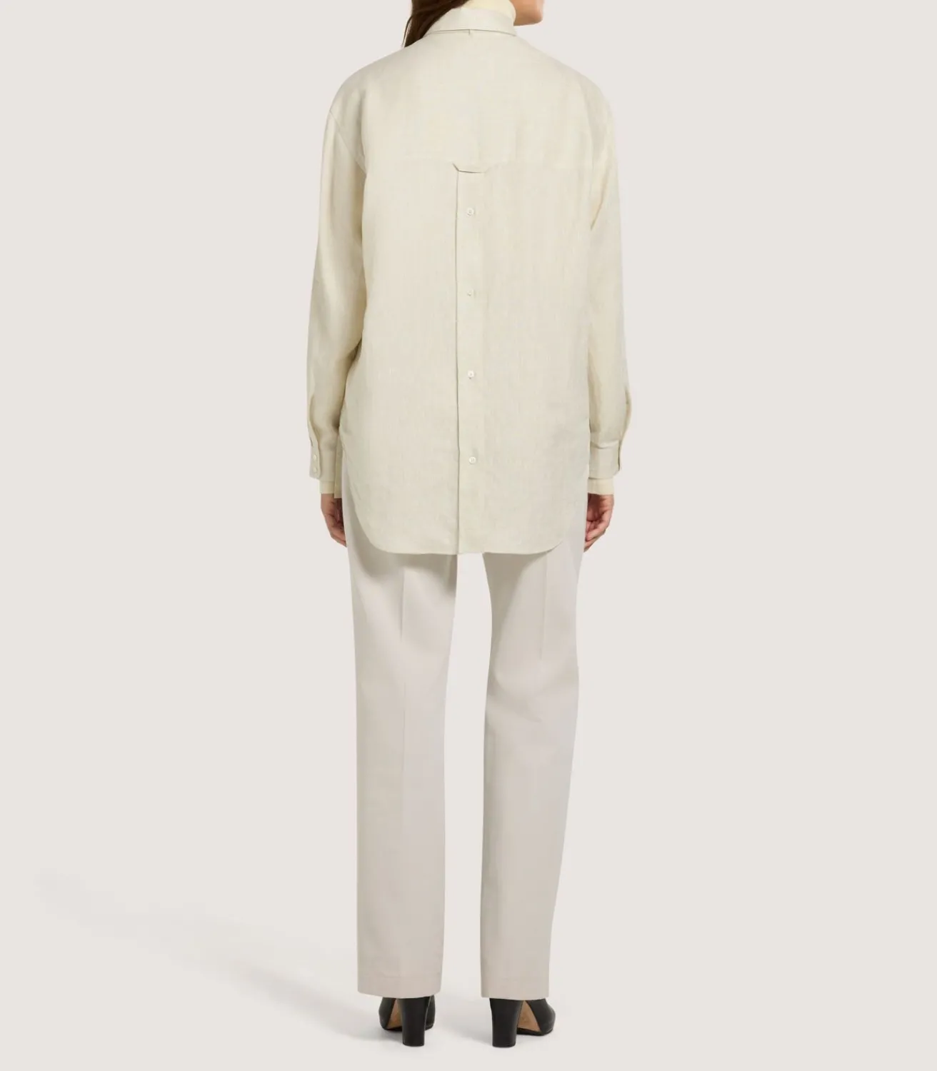 Women'S Linen Relaxed Shirt In Pale Stone*Purdey Hot