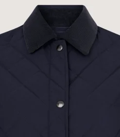 Women'S Long Quilted Jacket In Navy*Purdey Best