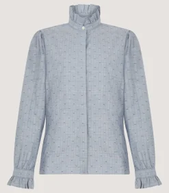 Women'S Pie Crust Spotted Shirt In Light Blue*Purdey Clearance