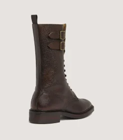 Women'S Ridgeway Grain Leather Twin Strap Boot In Dark Brown*Purdey Fashion