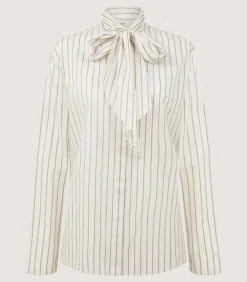 Women'S Scarf Neck Blouse In Pale Stone*Purdey Hot